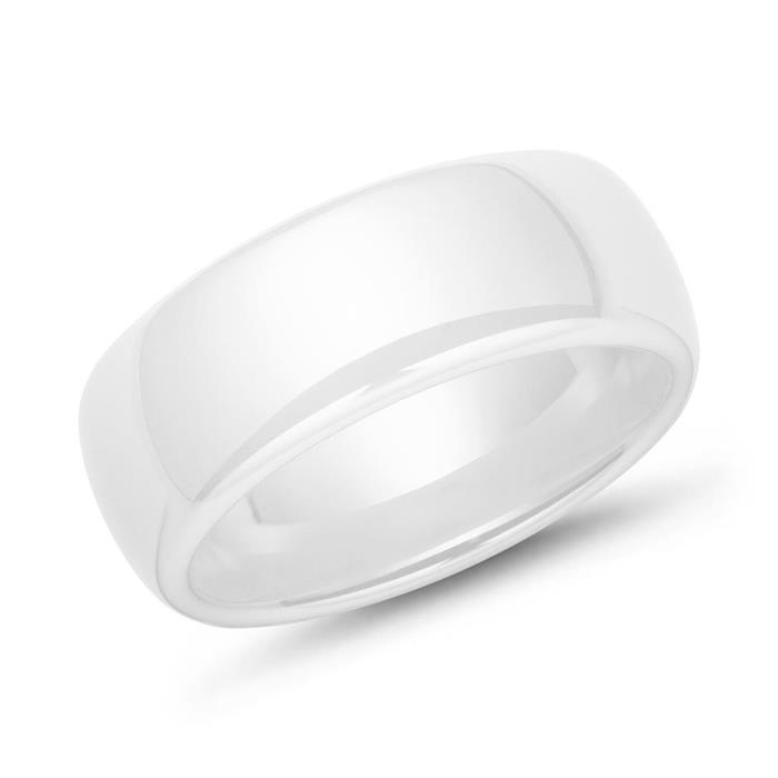 White ceramic ring 8mm polished