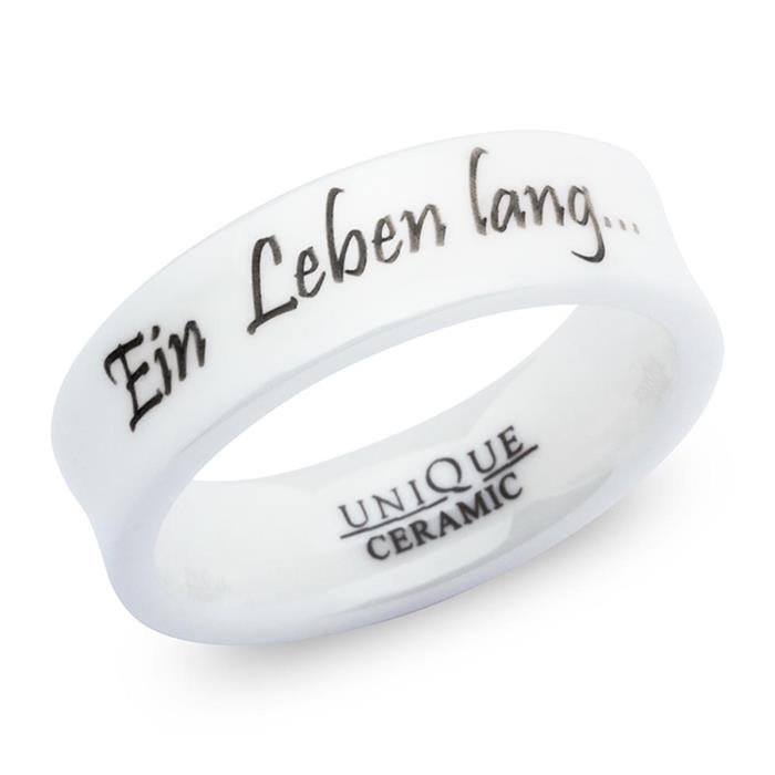 White Ceramic Wedding Rings Laser Engraving 7mm