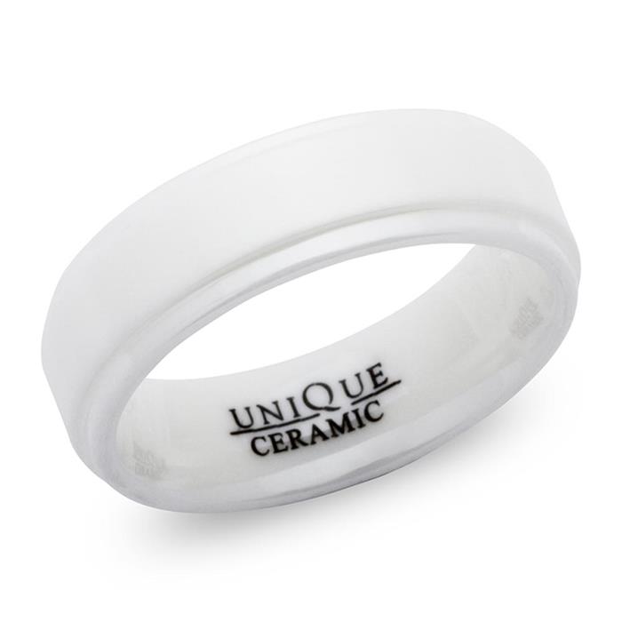 White ceramic wedding rings 7mm matt