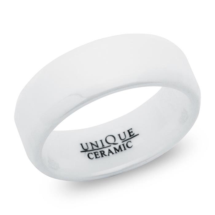 White ceramic wedding rings 8mm matt