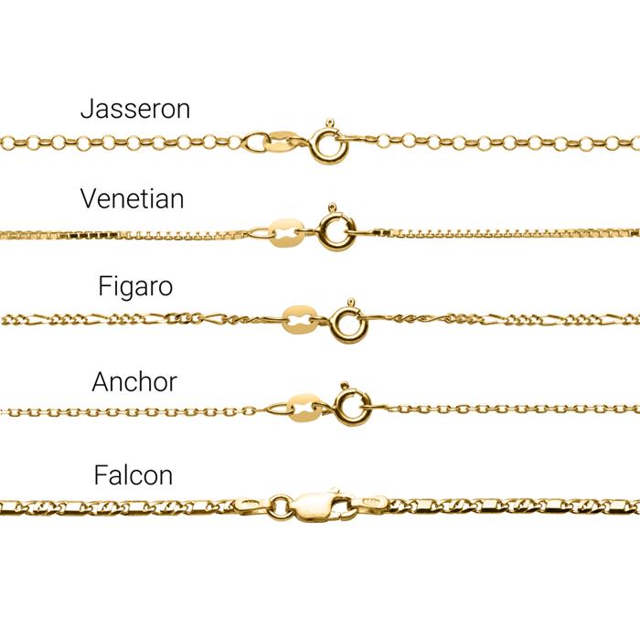 Necklace with selectable naME in 14K gold