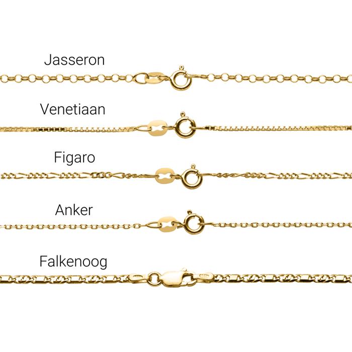 14-karaats gouden ketting met selecteerbare naam of term