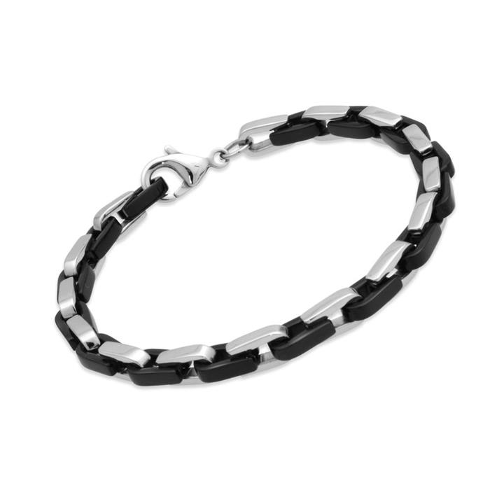Bracelet stainless steel ionic black plating
