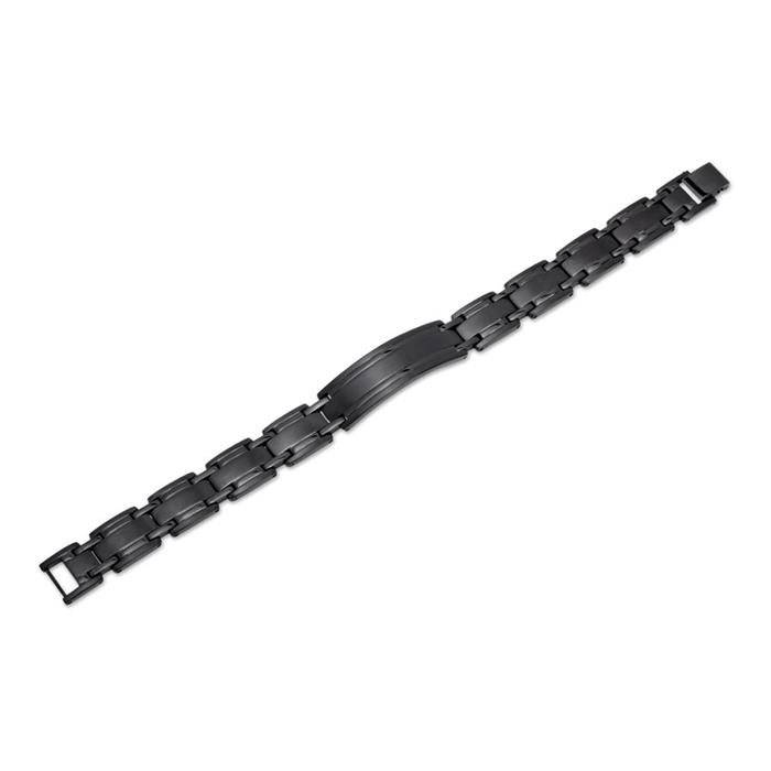 Stainless steel bracelet ionic black plating 21cm