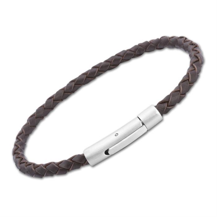 Leather bracelet 3.5mm stainless steel clasp