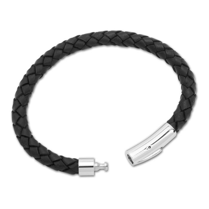 Leather Bracelet 7mm Stainless Steel Fastener