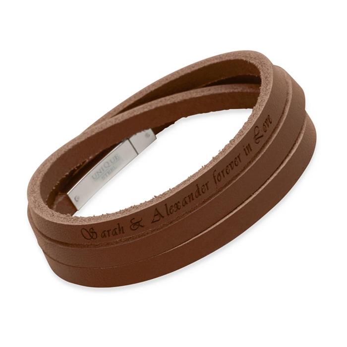 Leather strap incl. leather engraving 150 characters