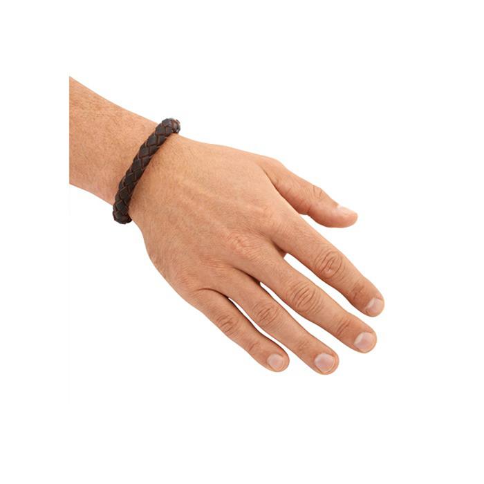 Armband Leder Edelstahlschnellverschluss braun