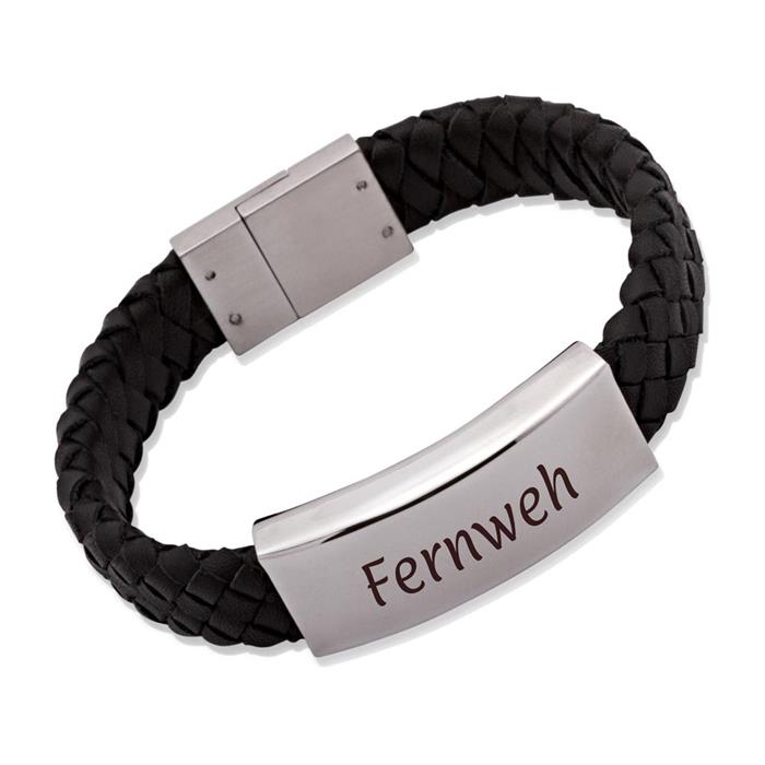 Black leather strap with magnetic clasp