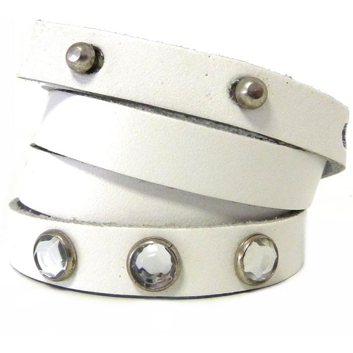 Steinbesetztes Lederarmband inkl. Lasergravur