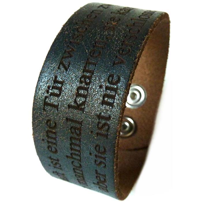 Bracelet beef leather including laser engraving