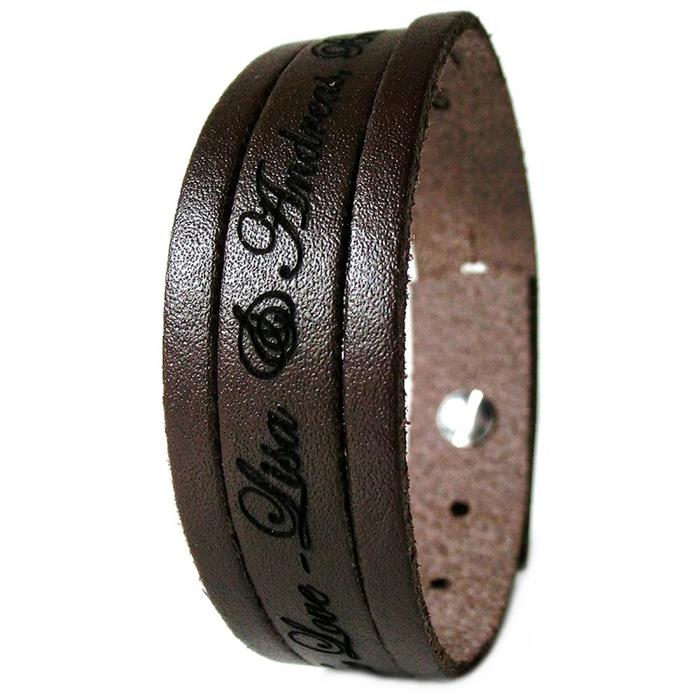 Slit bracelet real leather incl. laser engraving