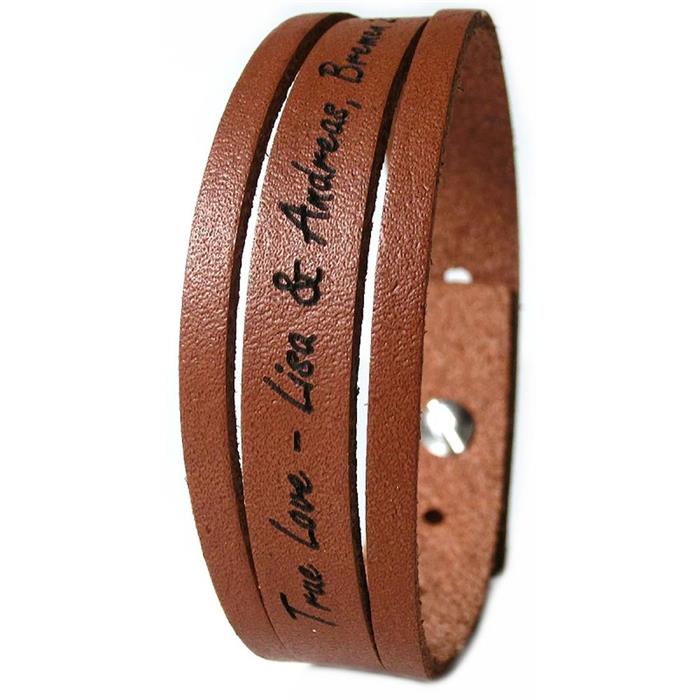 Slit bracelet real leather incl. laser engraving