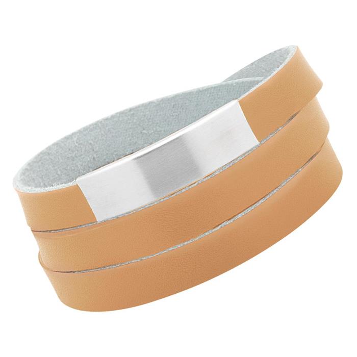 Lederarmband gravierbar sandfarben