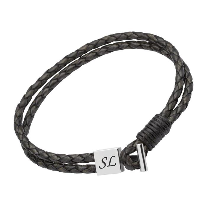 Modernes Lederarmband vintage schwarz