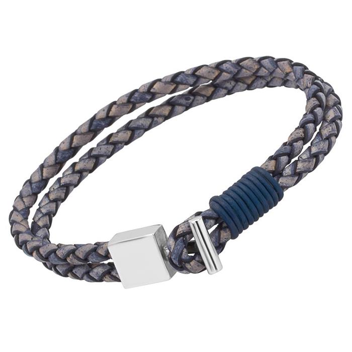 Leather strap with steel clasp