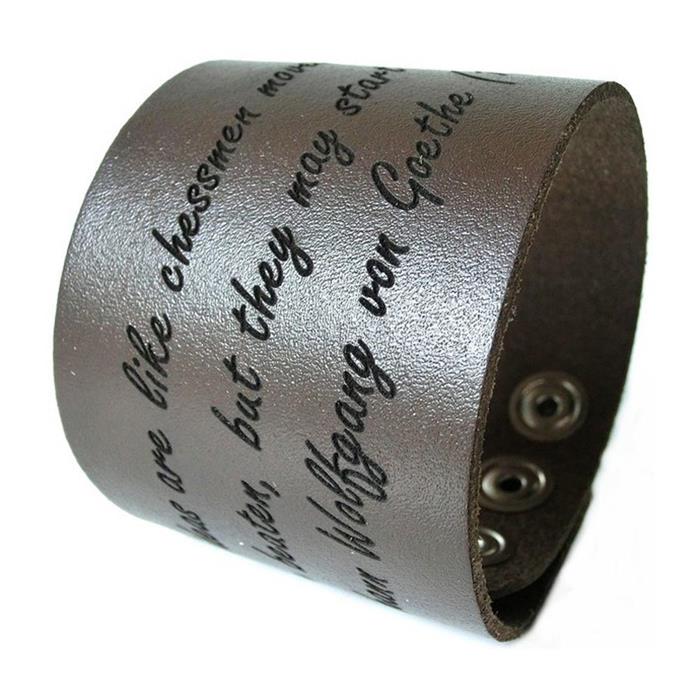 Leather bracelet classic look with laser engraving