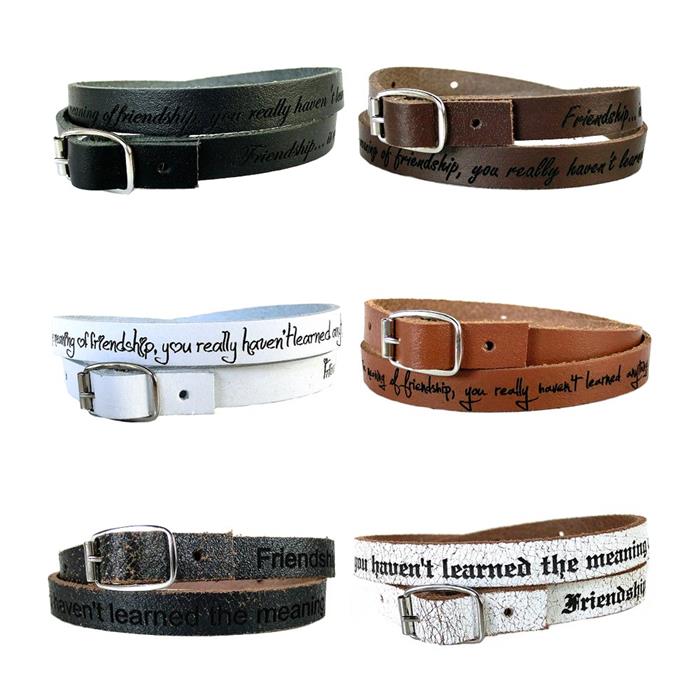 Wrap Bracelet Leather With Laser Engraving
