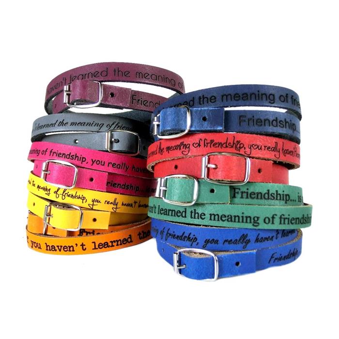 Unisex wrap bracelet leather incl. laser engraving