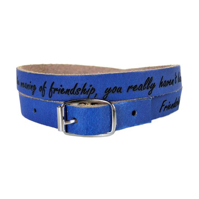 Unisex wrap bracelet leather incl. laser engraving