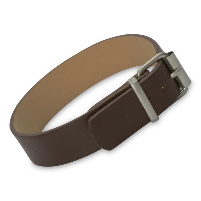 Brown real leather bracelet engravable