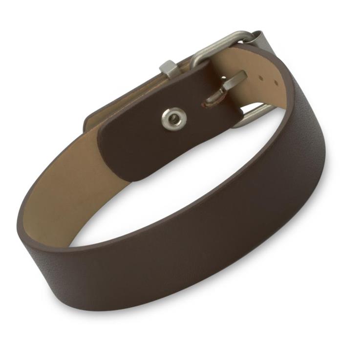 Brown real leather bracelet engravable