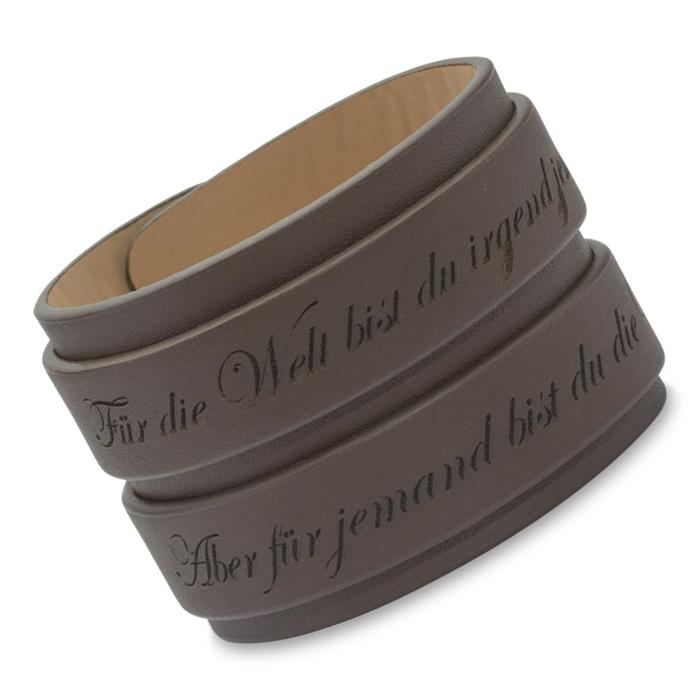 Brown leather strap double strap engravable