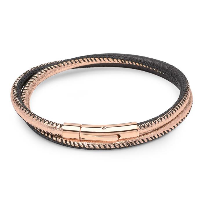 Trend Leather Bracelet For Women Rose Gold Black