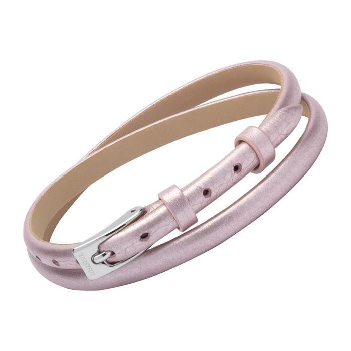 Armband leer in lila met glinstering