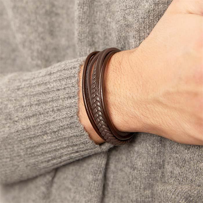 Armband aus braunem Leder