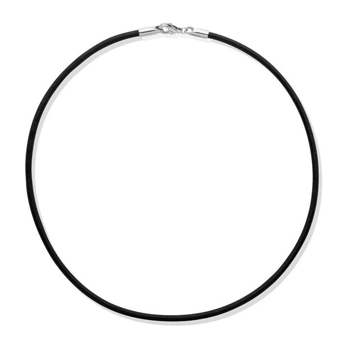 Beautiful leather necklace black real smooth