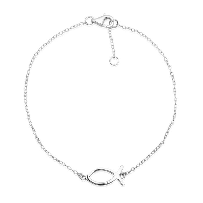 Sterling silver bracelet with ichthy pendant