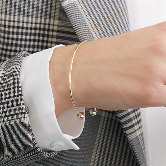 Open bangle in gold-plated sterling silver