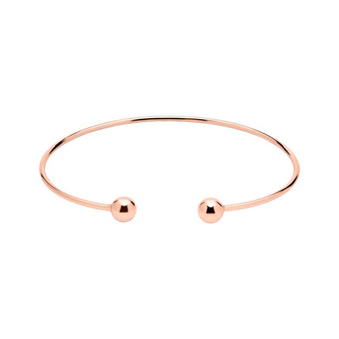 Open bangle in rose gold-plated 925 silver