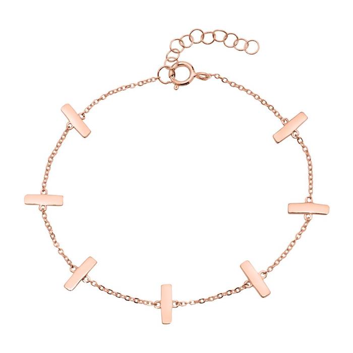 Bracelet in rose gold-plated sterling silver