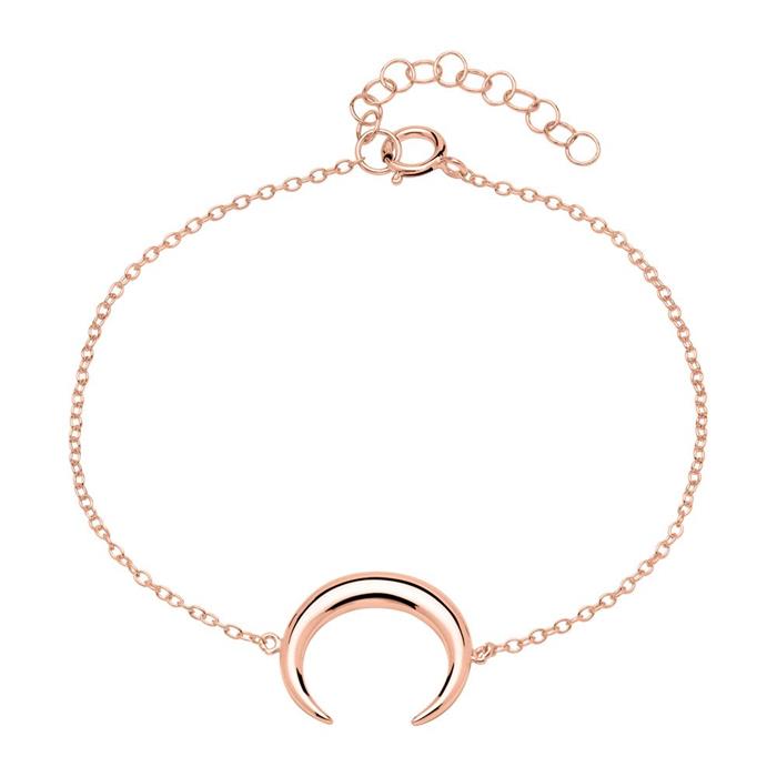 Armband halve maan in roségoud verguld 925 sterling zilver