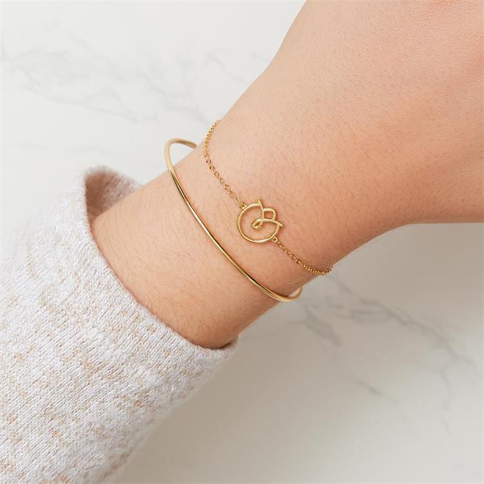 Ladies bracelet in gold-plated sterling silver