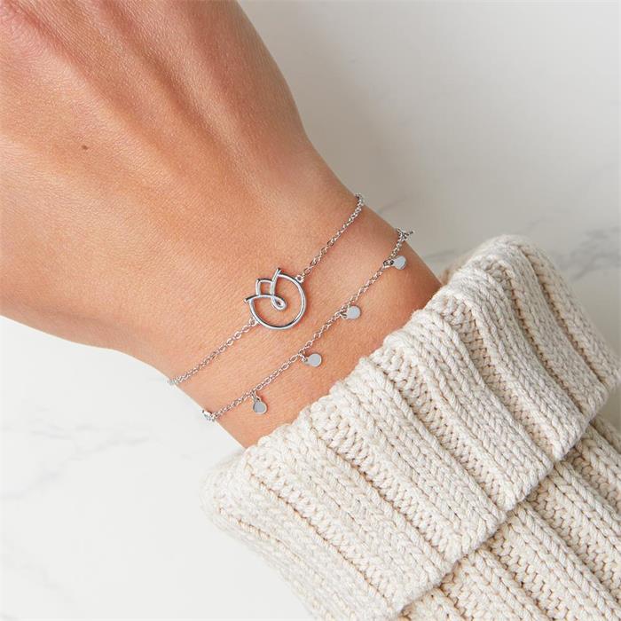 Florales Armband für Damen aus 925er Silber