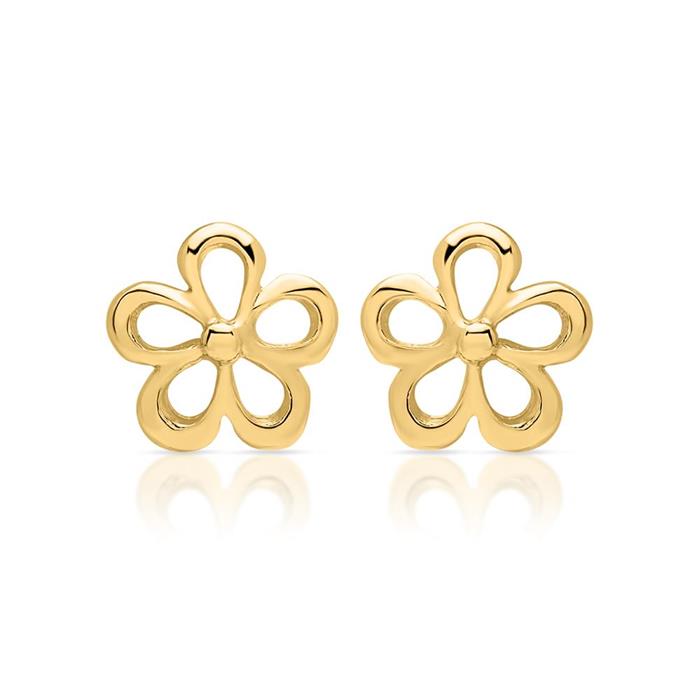Earrings sterling silver gold plated blossom