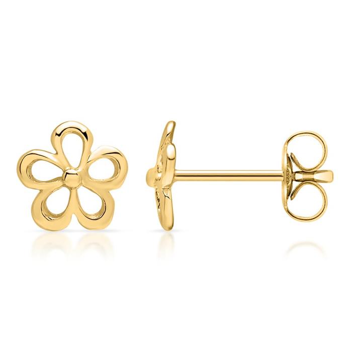 Earrings sterling silver gold plated blossom