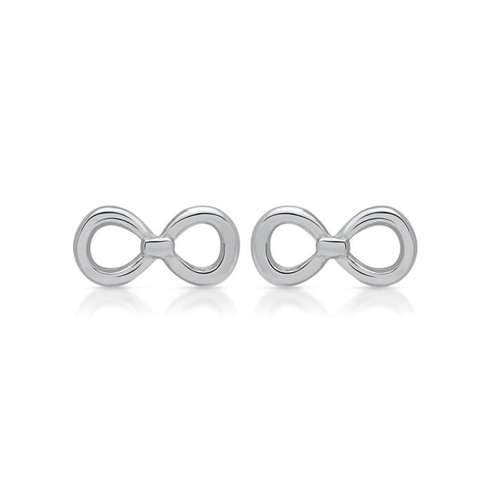 Stud earrings sterling silver infinity sign