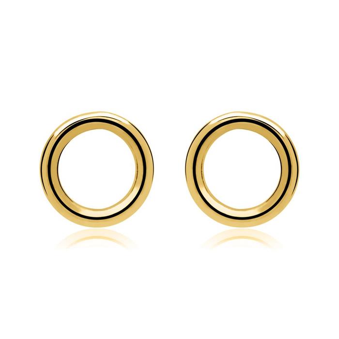 Circle ear studs sterling silver gold plated