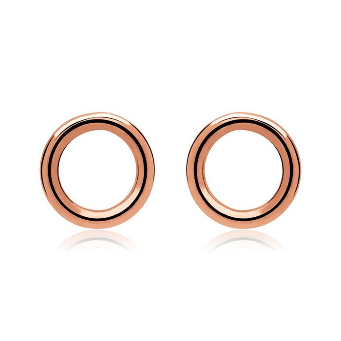 Earstuds circle sterling silver rose gold plated