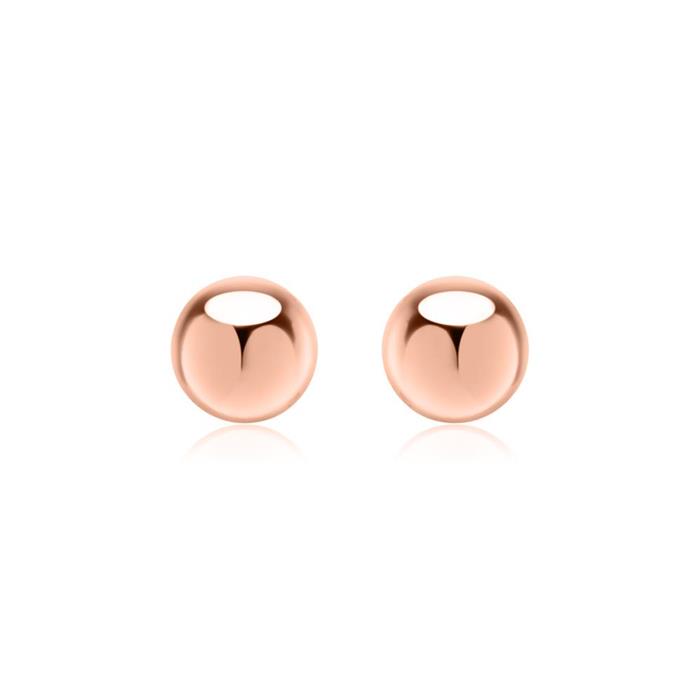 Ball stud earrings in rose gold-plated sterling silver