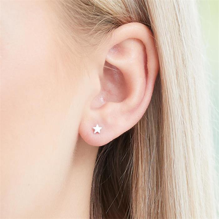 Sterling silver star stud earrings