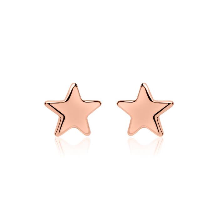 Star stud earrings in rose gold-plated 925 silver