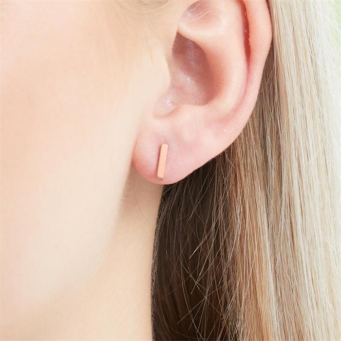 Rose gold plated 925 silver earrings with chopsticks