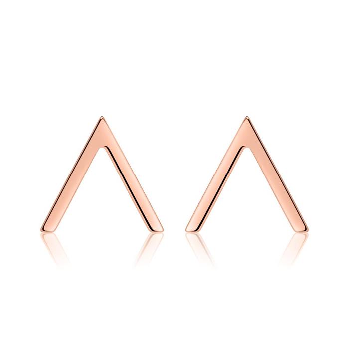 Stud earrings v-design in rose gold-plated 925 silver