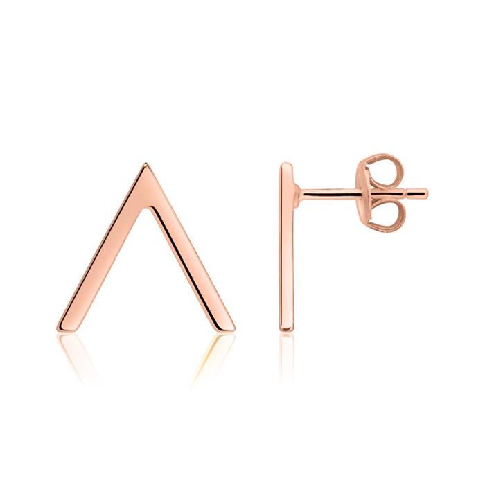 Stud earrings v-design in rose gold-plated 925 silver