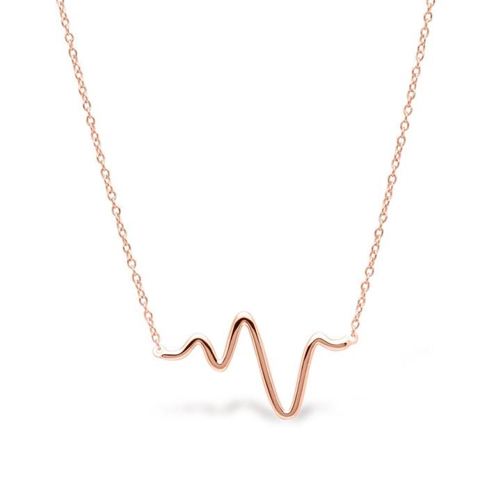 Rose gold plated necklace sterling silver serrated